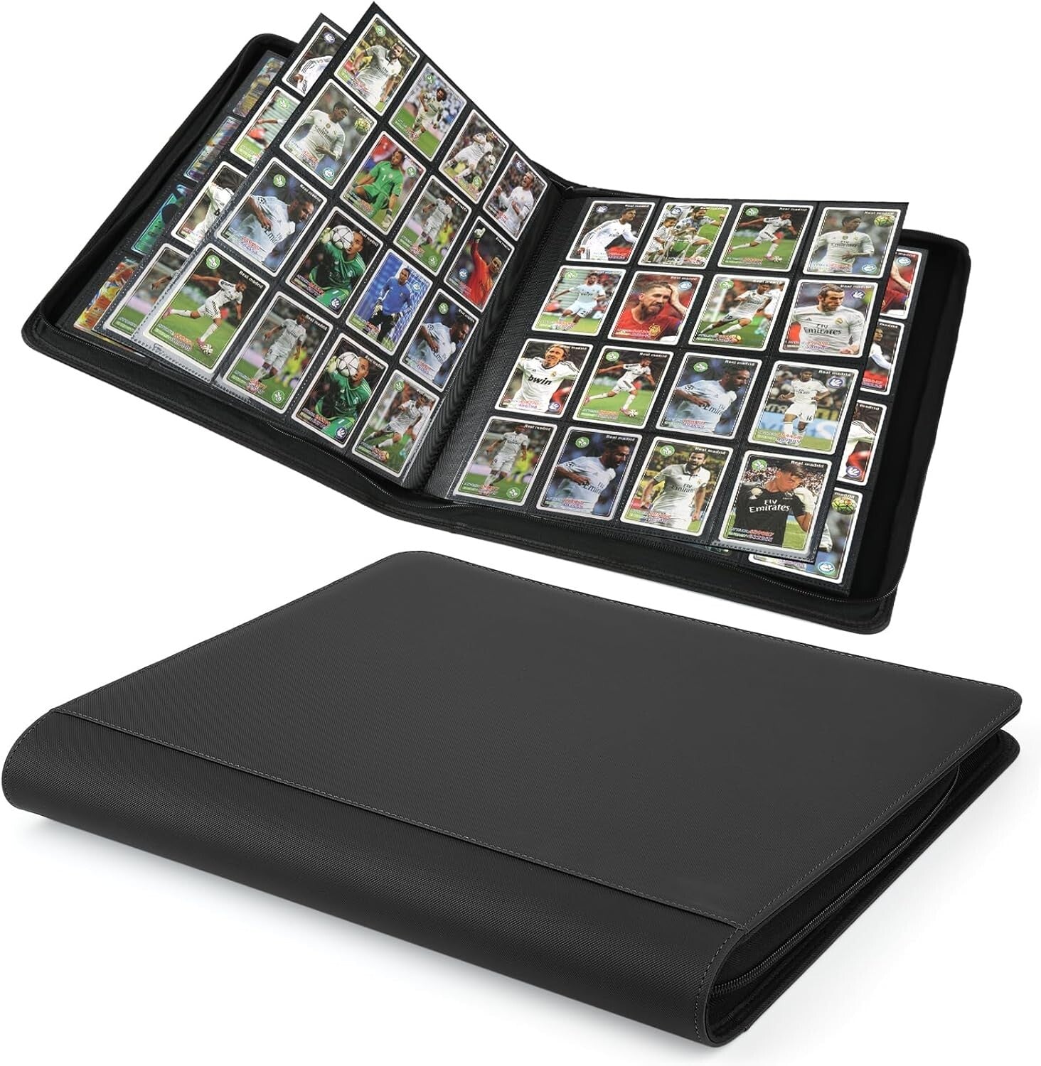 16-Pocket PU Leather Card Binder - Protect & Showcase 1000+ Trading Cards