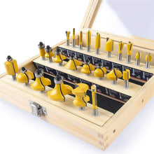Load image into Gallery viewer, 24-Piece Router Bits Set, 1/4 Inch Shank, Durable Carbon Steel for Woodworking