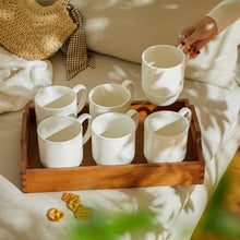 Load image into Gallery viewer, 21 Oz Stackable Porcelain Mugs - Set of 6 for Stylish Coffee &amp; Mulled Drinks