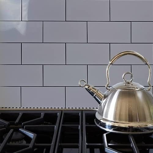 Elegant 100-Piece Polished Grey PVC Wall Tiles - Easy DIY for Kitchen & Bathroom