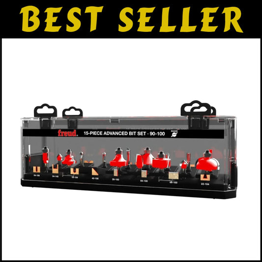 15-Piece Router Bit Set with 1/4 Inch Shank - Versatile Woodworking Essentials