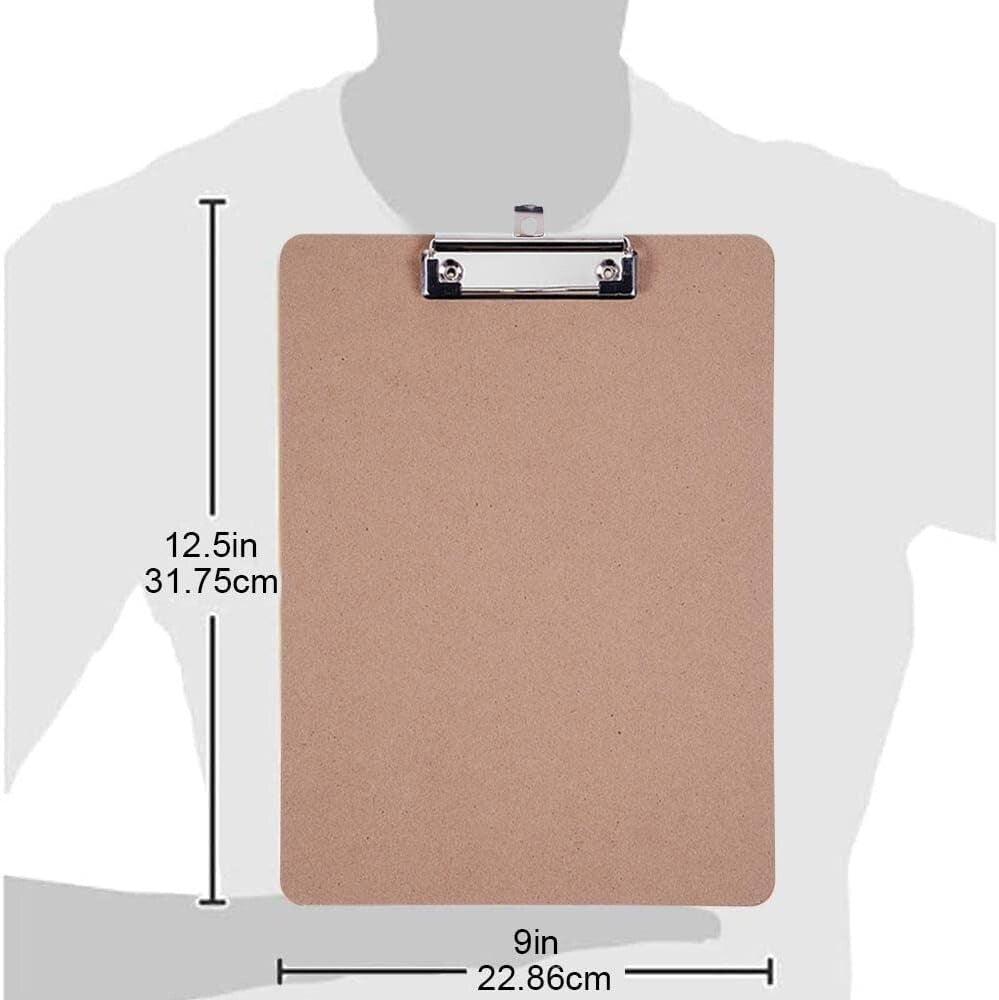 36 Pack Bulk Clipboard Set with Low Profile Clip - Durable & Eco-Friendly Wood