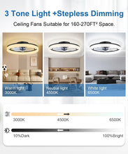 Load image into Gallery viewer, Quiet 20-Inch Ceiling Fan with Remote Control &amp; LED Light for Modern Spaces