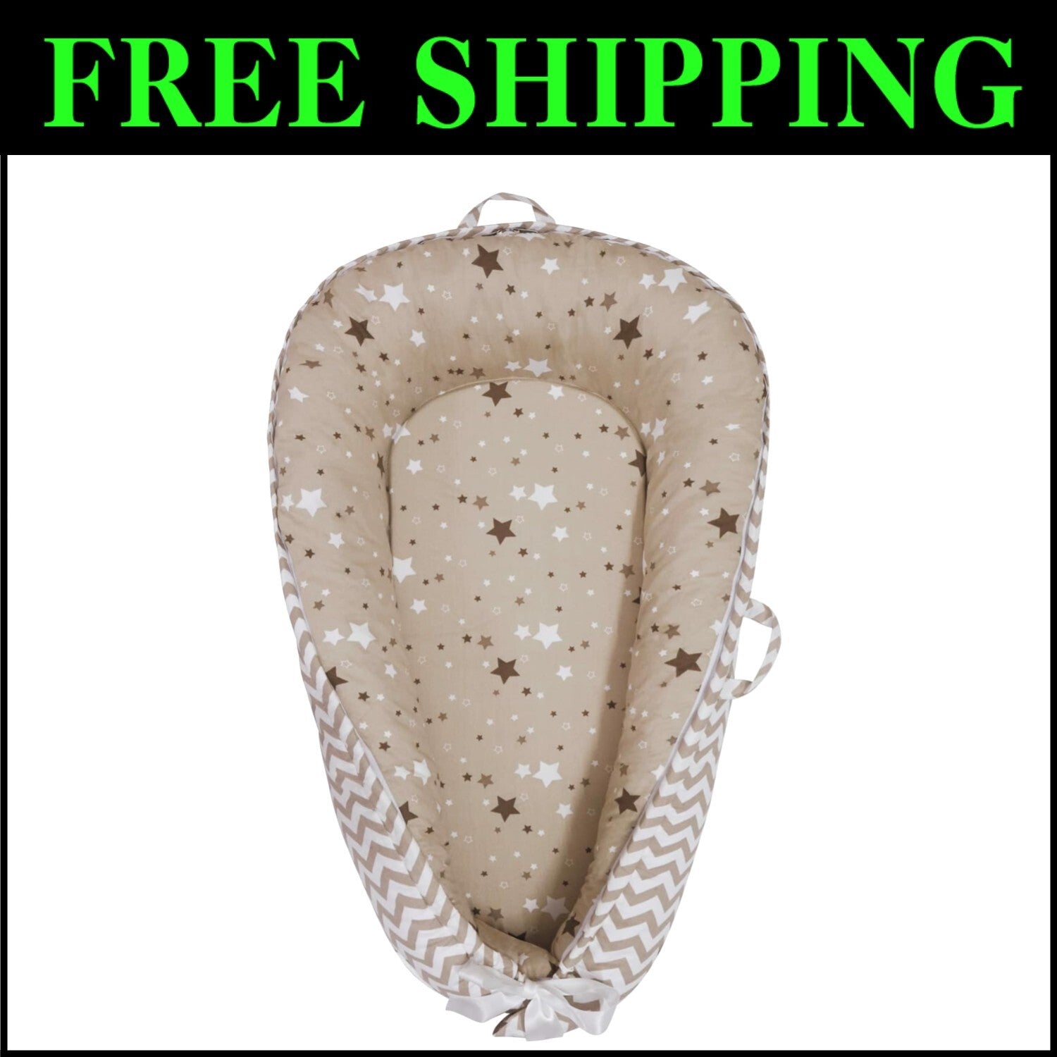 Breathable Organic Baby Nest Lounger - Lightweight & Washable Travel Essential