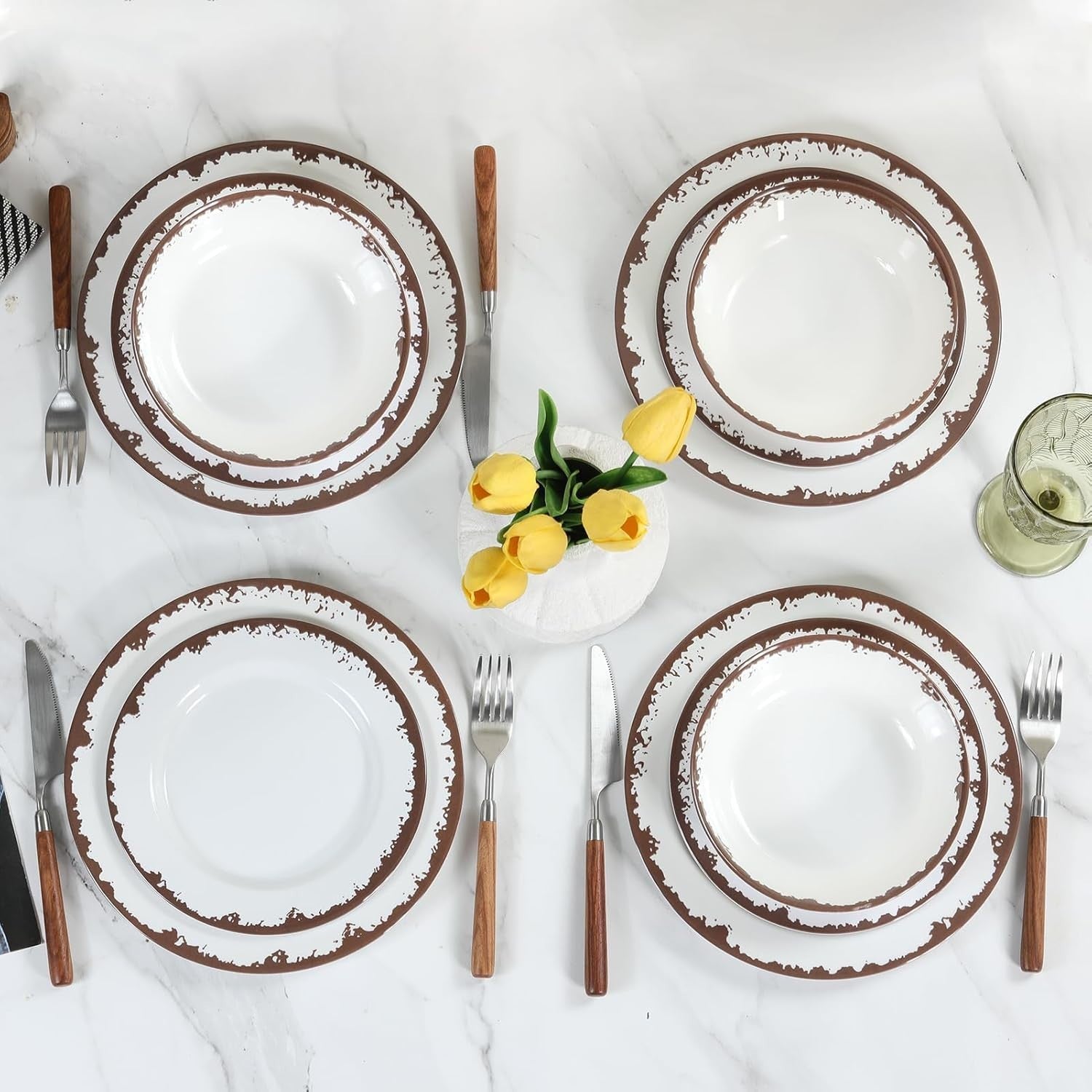 Dishwasher Safe Off-White 12-Piece Melamine Serving Sets for All Occasions