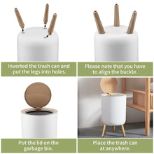 Load image into Gallery viewer, Compact Nordic Garbage Can - 1.8 Gallon Press-Top Trash Bin for Home &amp; Office