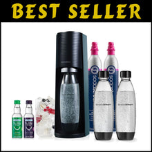 Load image into Gallery viewer, Eco-Friendly Sparkling Water Maker Bundle in Black - Create Custom Fizz at Home