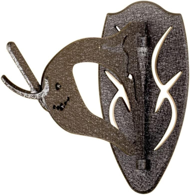 Powder-Coated Steel Trophy Mount with Adjustable Prongs for Big Game Skulls