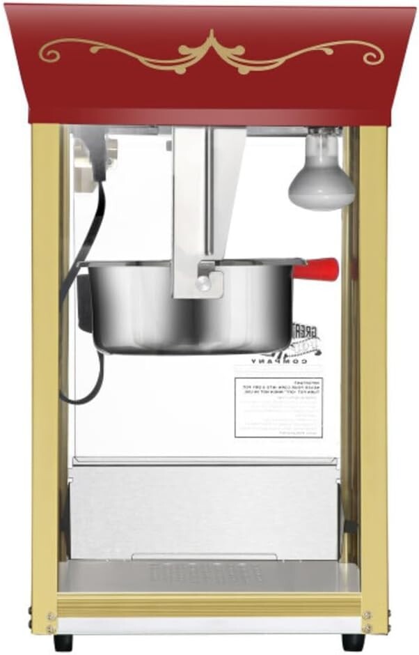 Antique-Style 8 oz Red Countertop Popcorn Machine for Festive Gatherings