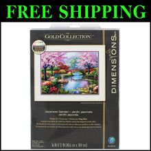 Load image into Gallery viewer, Gold Collection Cross Stitch Kit: Scenic Japanese Garden Art - 16 Count Aida