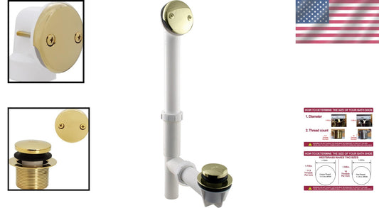Modern 1-1/2" Bath Waste Drain Kit with Slip Joint Connections and Brass Accent