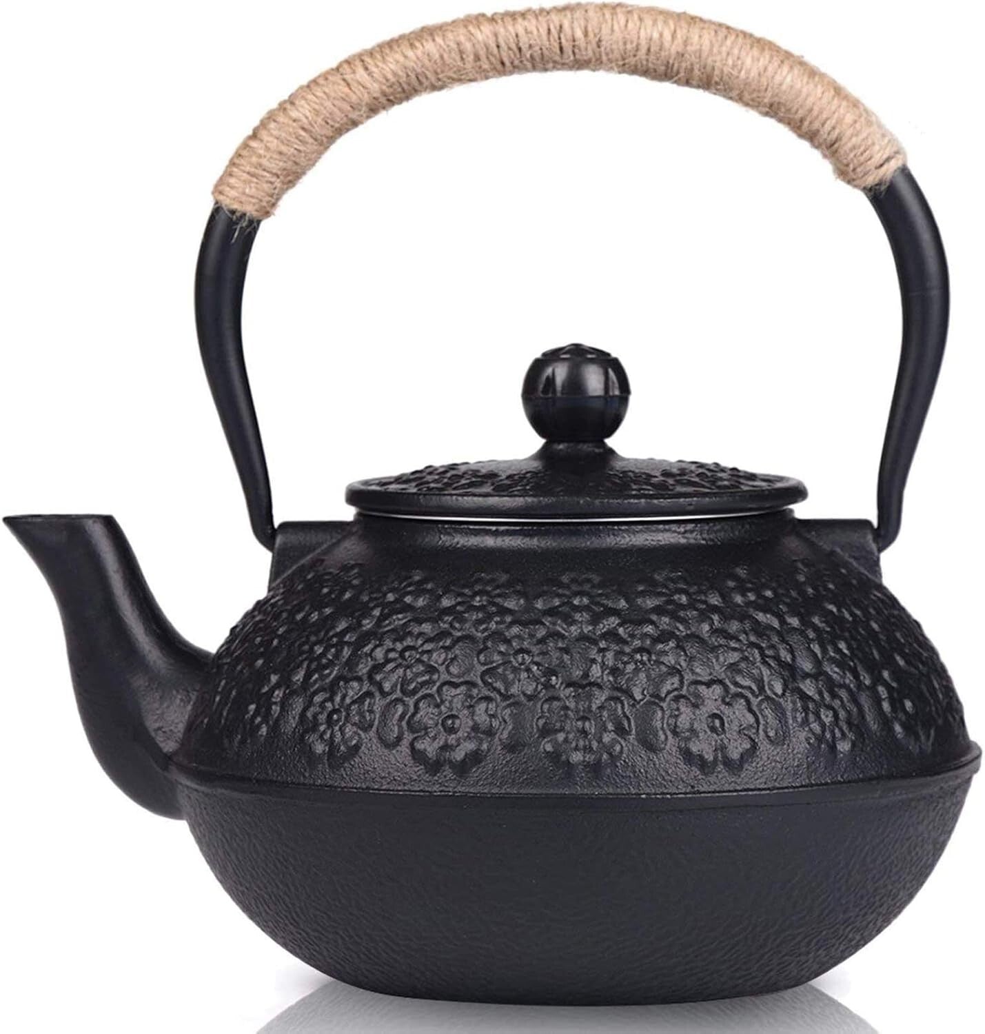 Handcrafted 1200ml Cast Iron Teapot with Enamel Interior for Flawless Brewing