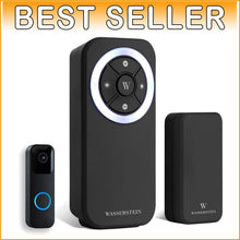 Load image into Gallery viewer, Blink-Compatible Wireless Doorbell Chime - Multiple Receivers Supported, Black