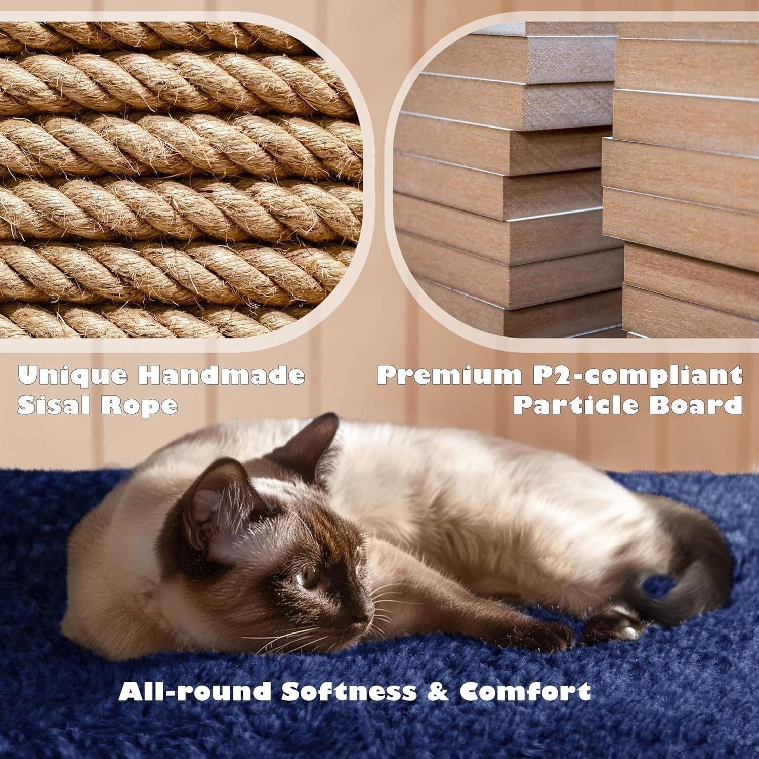 Elegant 54in Cat Tree Condo Tower with Perches and Scratch Posts for Kittens