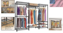 Load image into Gallery viewer, 890lb Load Portable Closet Organizer - 4 Hang Rods &amp; 8 Shelves, Adjustable