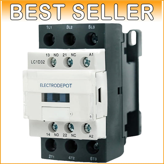 Compact 30A 3-Pole Contactor with Dual Auxiliary Contacts for Efficient Control