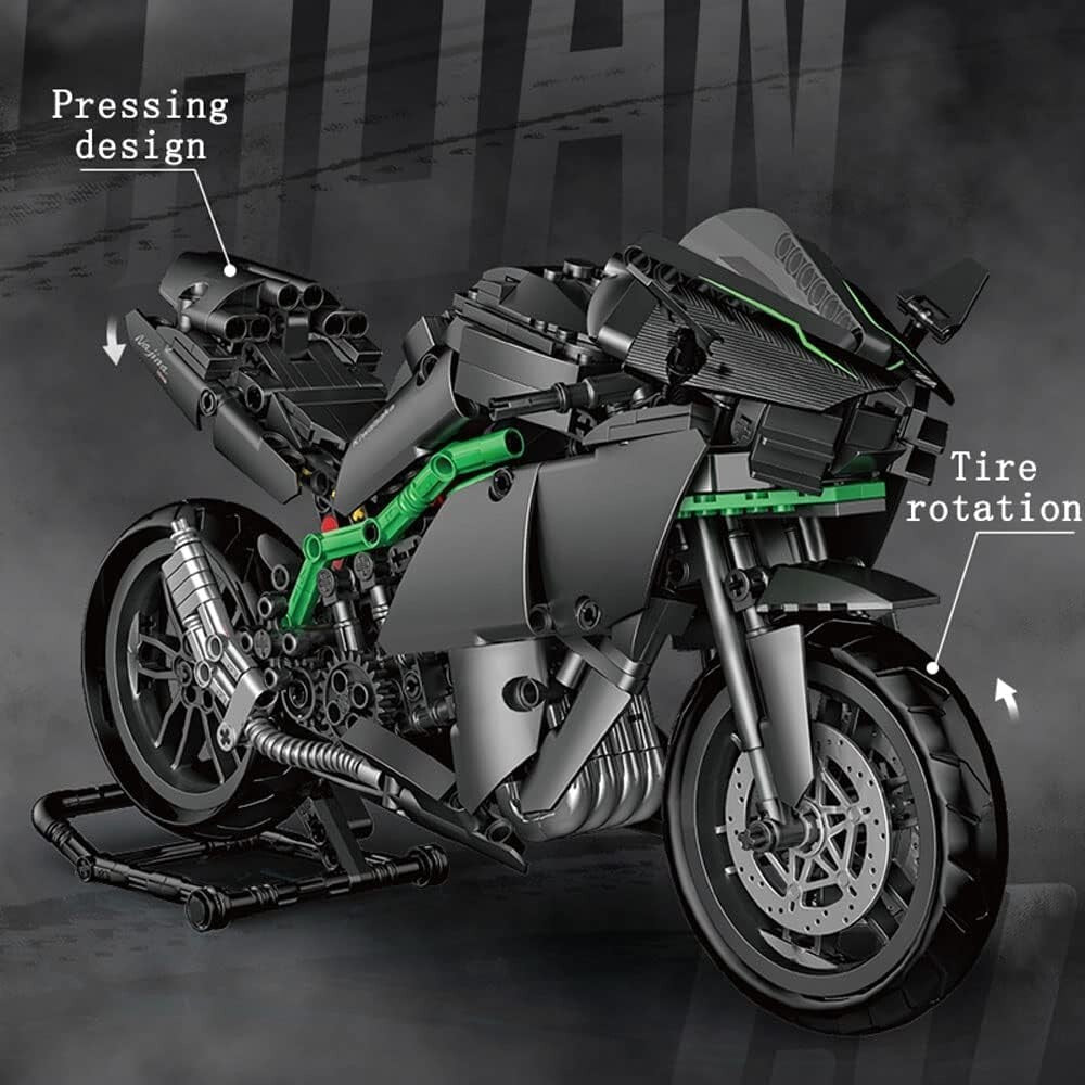 Engaging Kawasaki Motorcycle Building Kit - 888 Pieces for Family Fun & Learning