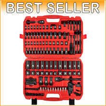 Load image into Gallery viewer, Professional 186-Piece Socket Set - 1/4 &amp; 3/8’ with Spark Plug &amp; Extension Tools