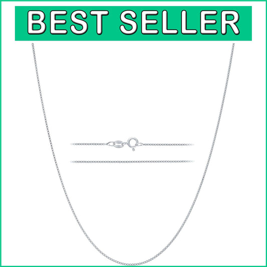 925 Sterling Silver 1mm Dainty Box Chain Necklace – Waterproof & Hypoallergenic