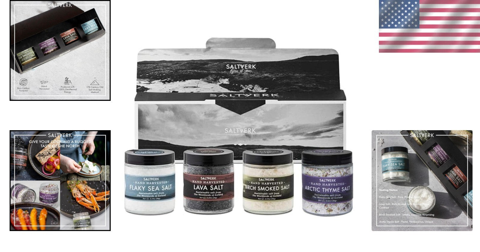 Elevate Your Meals - Premium Sea Salt Gift Set of 4 Unique Icelandic Flavors