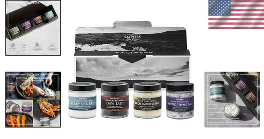 Elevate Your Meals - Premium Sea Salt Gift Set of 4 Unique Icelandic Flavors