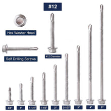 Load image into Gallery viewer, Premium 100pcs 410 Stainless Steel Hex Screws - 5 Inch Length for Robust Fixing