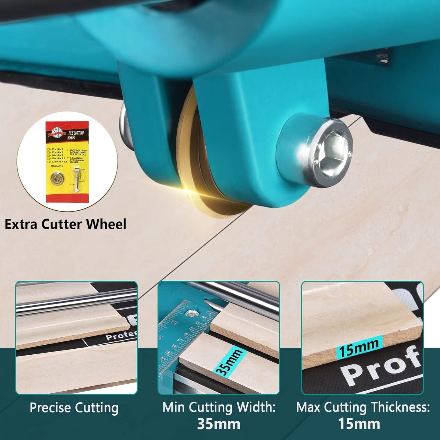 Heavy-Duty 40in Tile Cutter with Tungsten Carbide Wheel - Ideal for DIY Projects