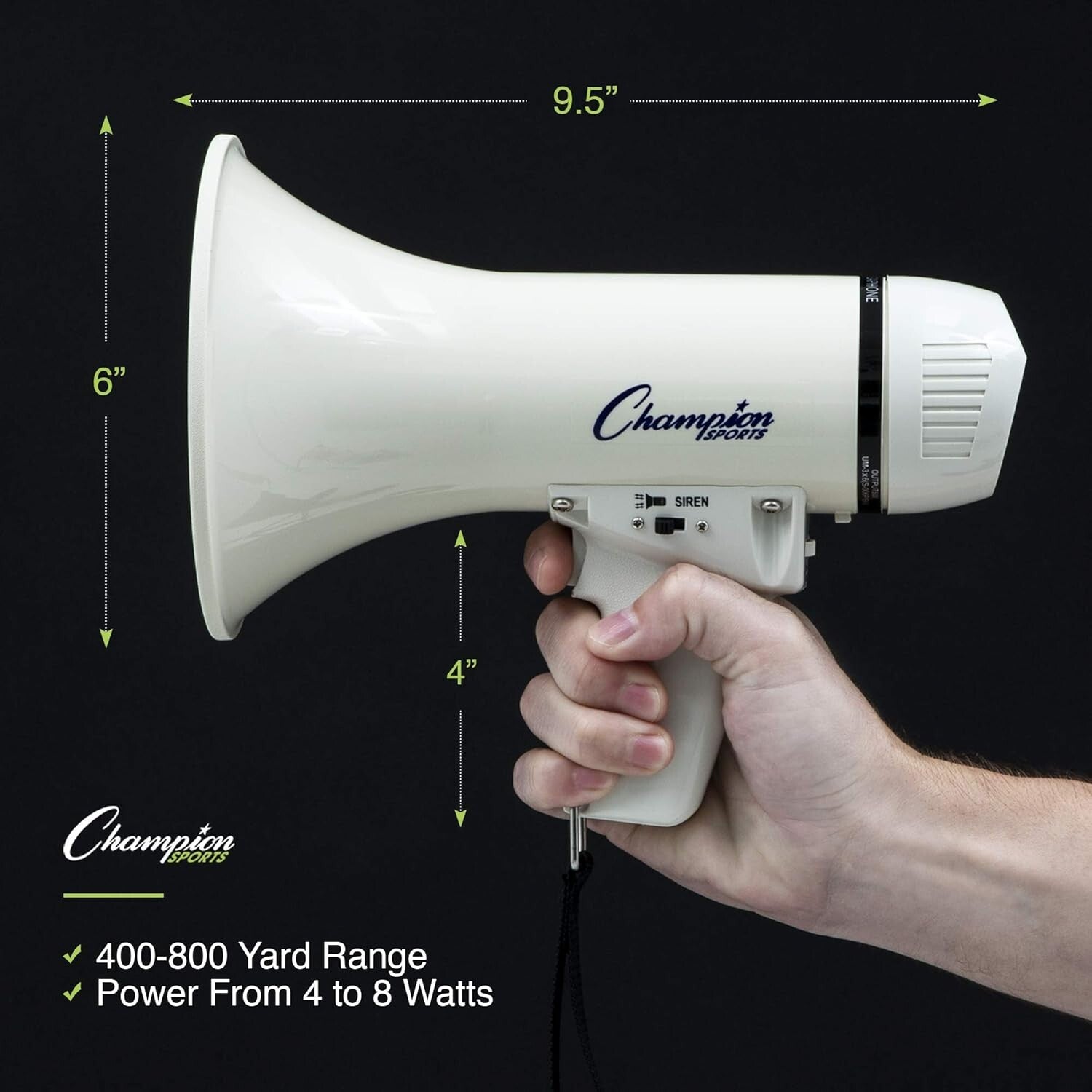 Compact 800-Yard Megaphone with Siren - Ideal for Emergencies and Gatherings
