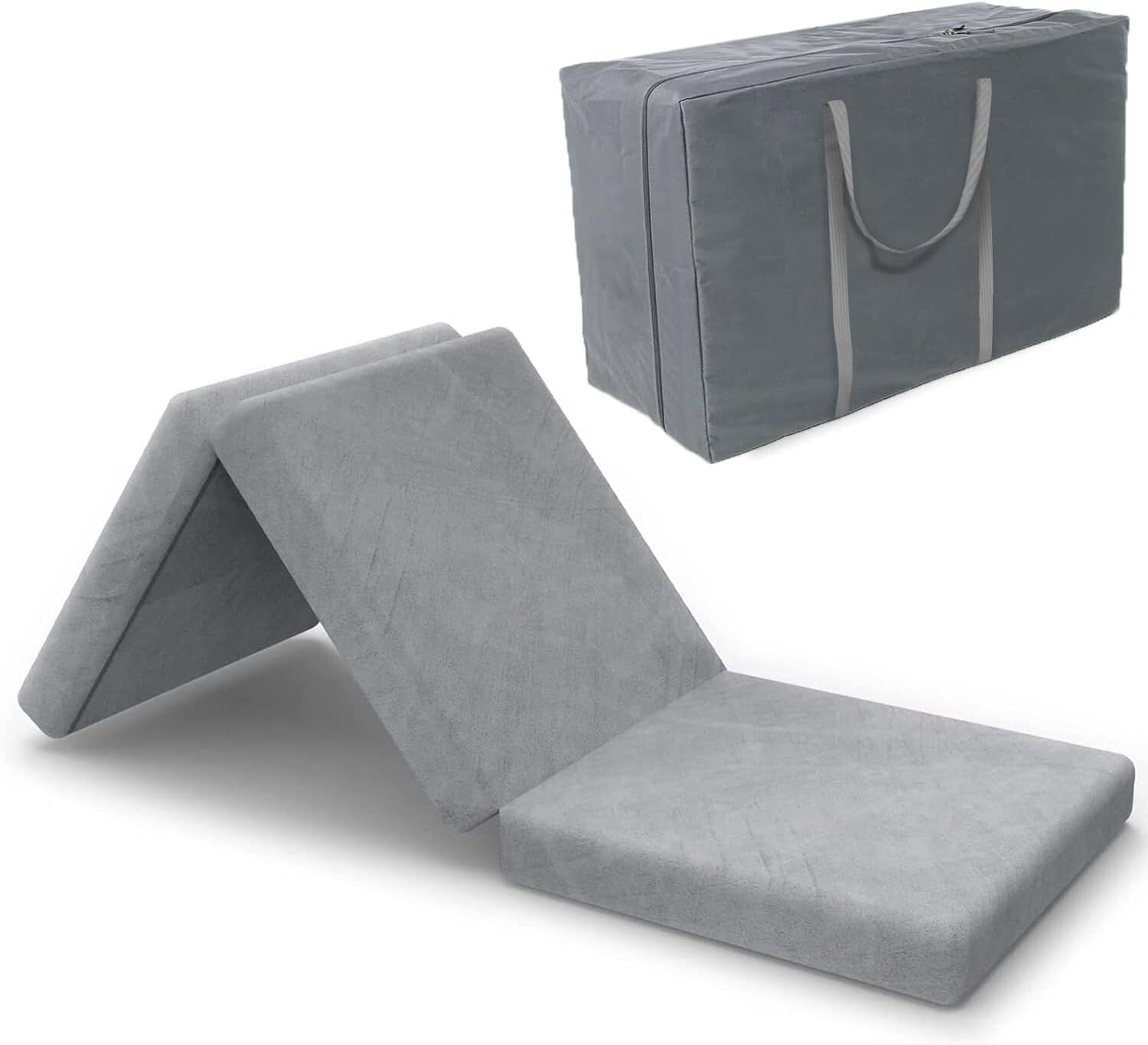 38x75 Waterproof Tri-Fold Mattress Topper with Removable Cover for Comfort