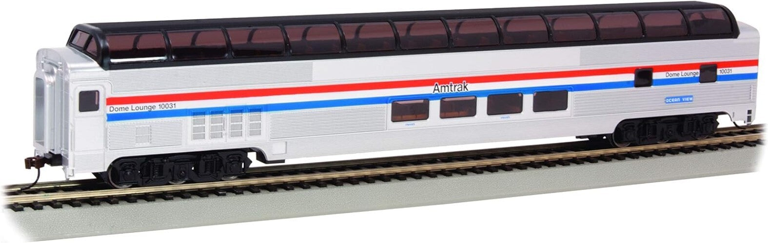 Fully Assembled Amtrak Phase III 85' Lighted Dome Car for Model Train Sets