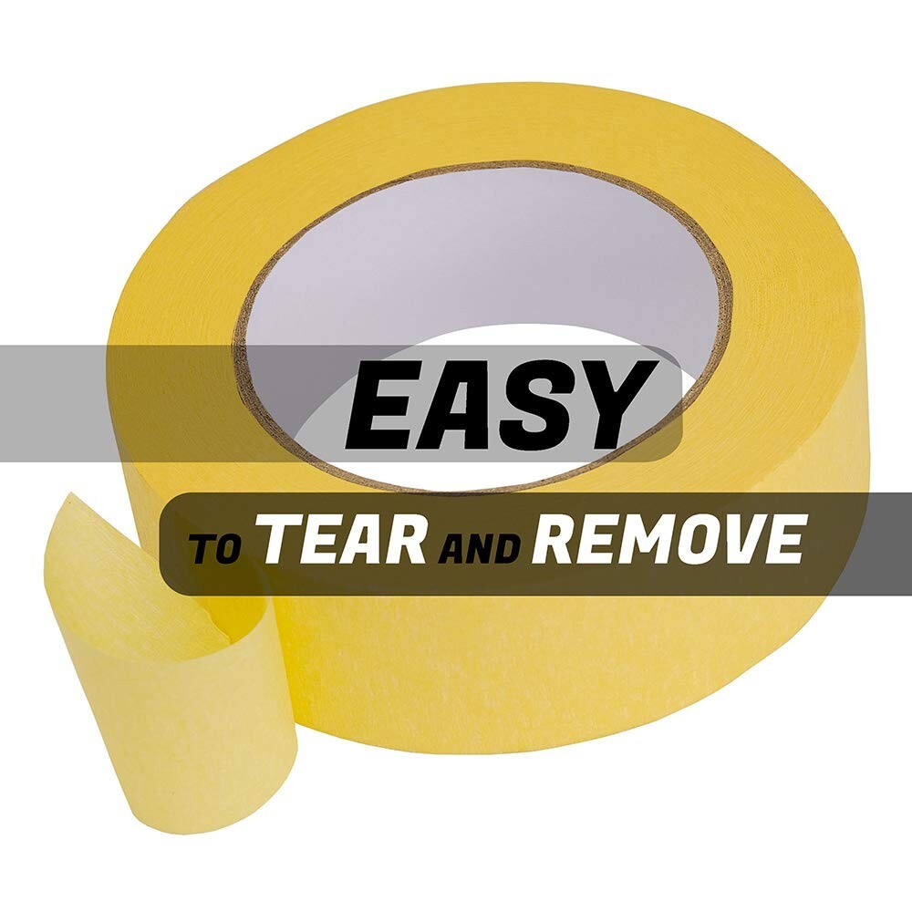 High-Performance Yellow Masking Tape for Auto Body - 10 Rolls, 600 Total Yards