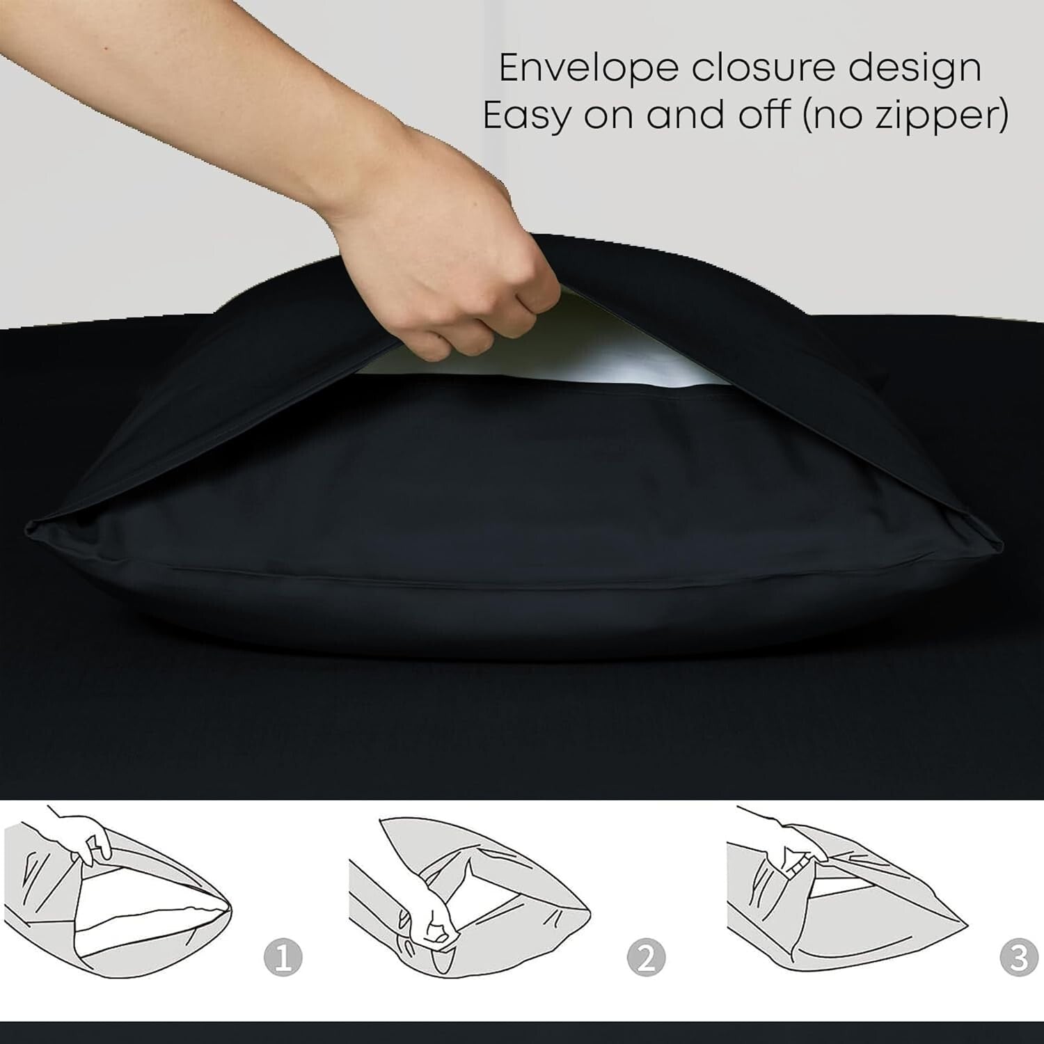 Black Tencel Lyocell Sheet Set - Queen Size, Deep Pocket, Luxurious Comfort