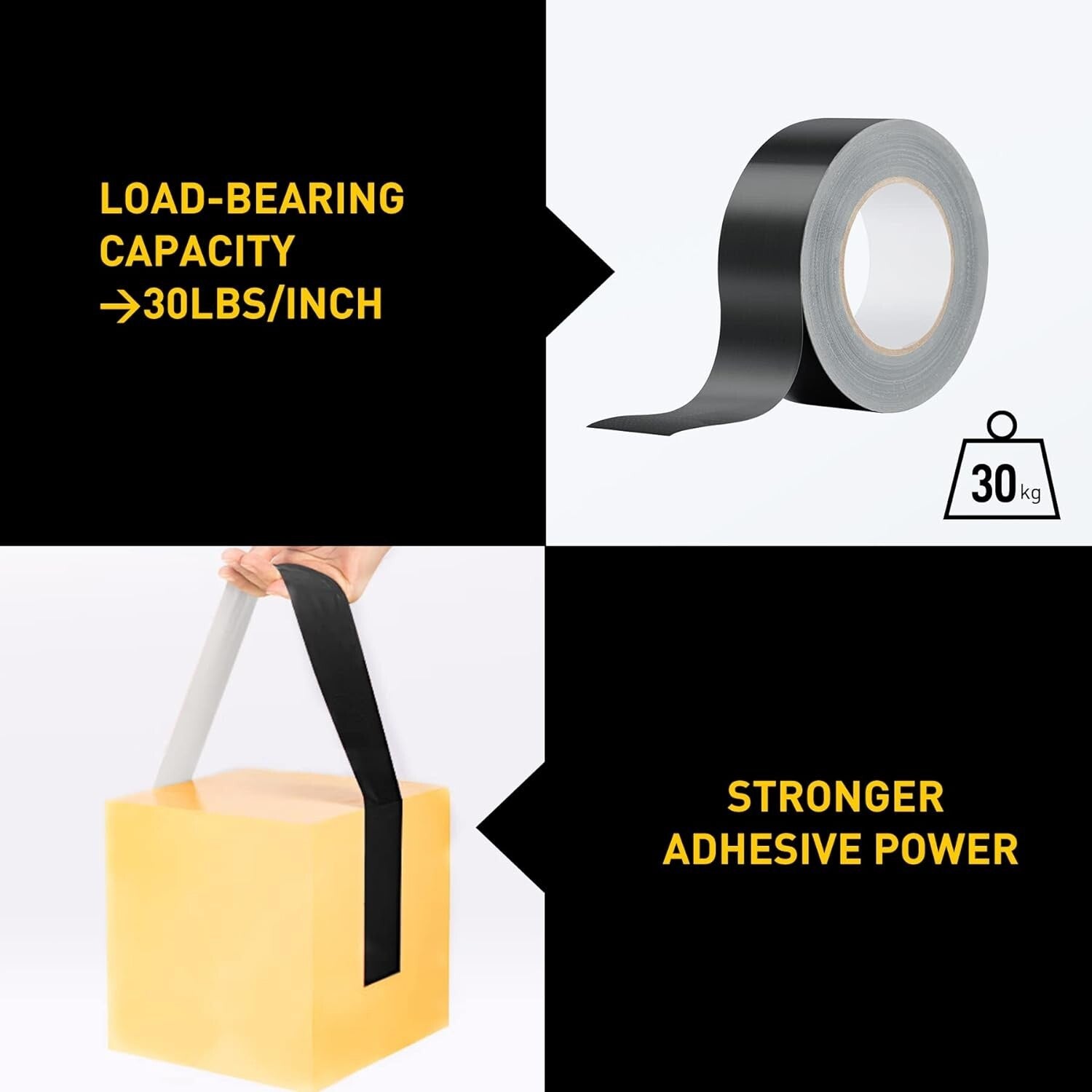 10 Rolls Heavy Duty Duct Tape | 17 Mil No Residue - Perfect for All Weather Use