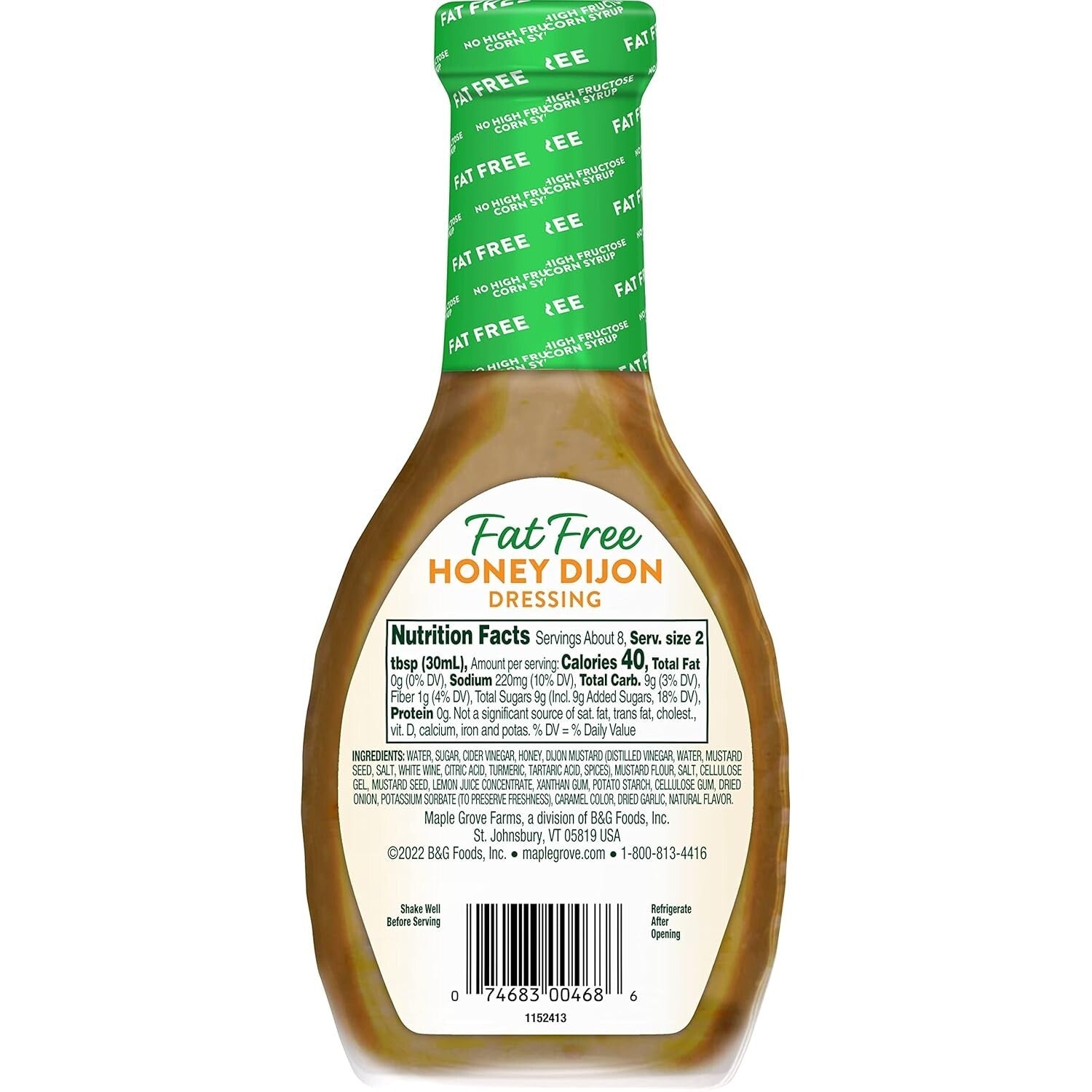 Bulk Pack of 12 Fat Free Honey Dijon Salad Dressing - 8 Ounce Bottles