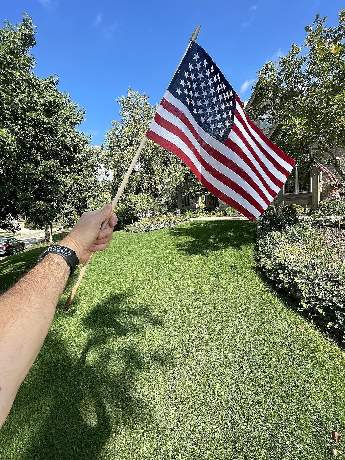 Weather-Resistant 12-Pack 12x18 Inch American Flags for Gardens and Celebrations