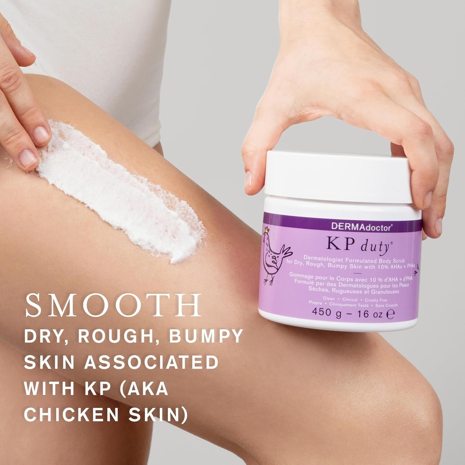 Dermatologist Formulated Body Scrub with 10% AHA + PHA for Keratosis Pilaris