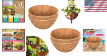 Load image into Gallery viewer, 4 Pack 20" Round Natural Coconut Coir Liners for Beautiful Hanging Baskets