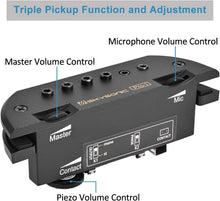 Load image into Gallery viewer, Magnetic and Piezo Acoustic Guitar Pickup with Master Volume Control - 90-105mm