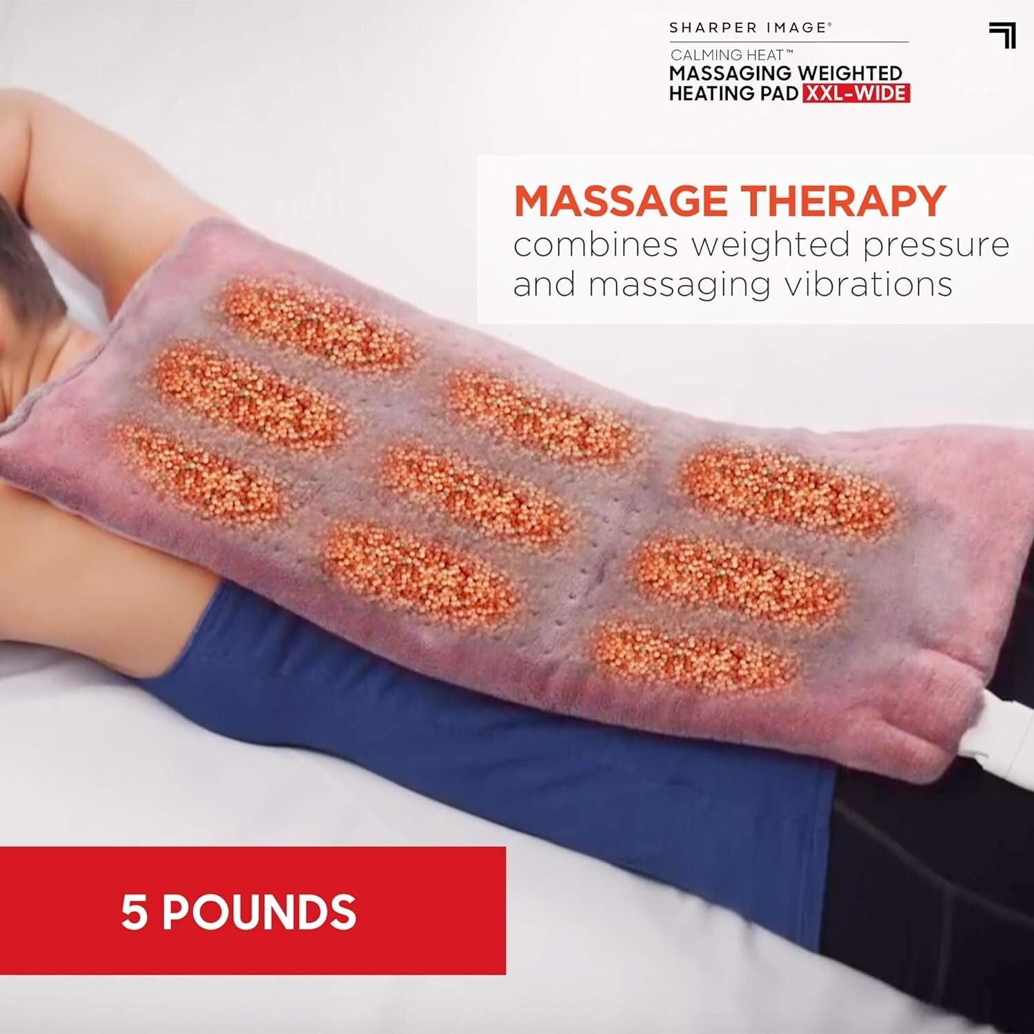 Calming Heat XXL-Wide Weighted Heating Pad - 27 Combinations for Blissful Relief