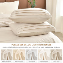 Load image into Gallery viewer, Wheat Color 3PC King Comforter Set - Soft, Lightweight &amp; Durable Cotton Bedding