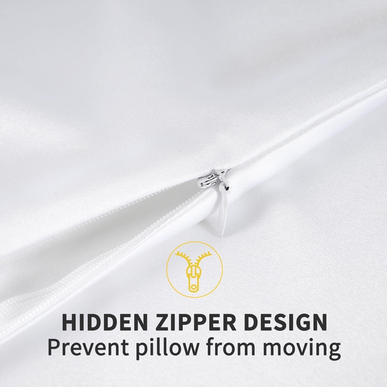 Premium Grade 6A Silk Pillowcases - 2 Pack Queen 20''x30'' with Hidden Zipper