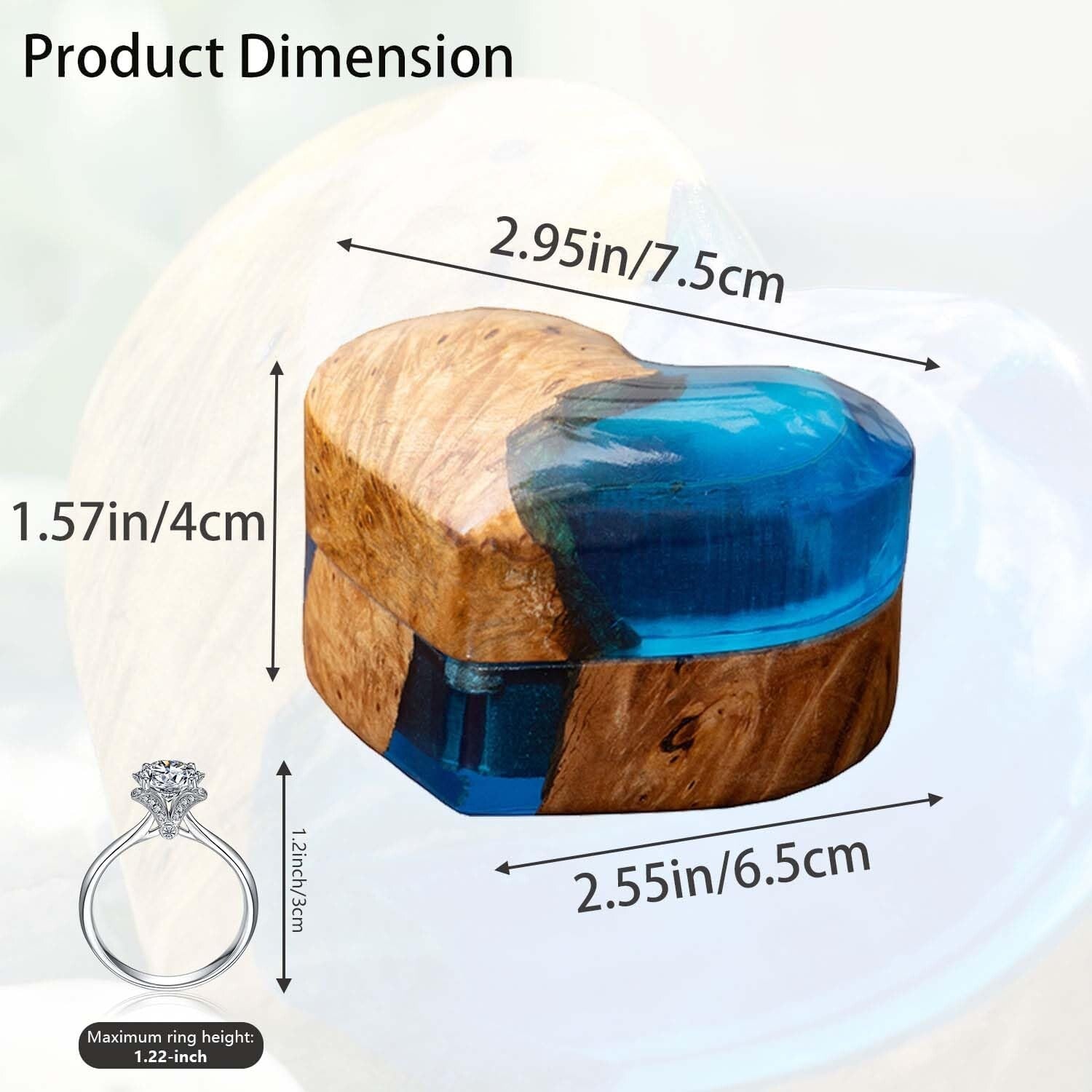 Handmade Heart Shaped Ring Box - Unique Wooden Jewelry Storage for Engagements