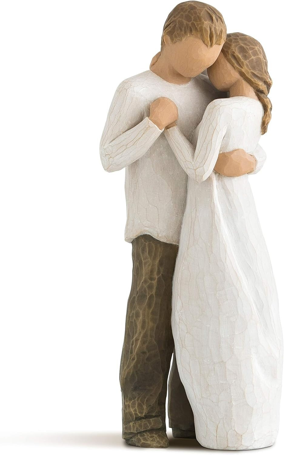 Elegant Embracing Couple Sculpture - Hand-Painted Figure for Home Decor