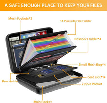 Load image into Gallery viewer, Fireproof &amp; Water-Resistant File Organizer with Lock - 13 Pocket Accordion Style