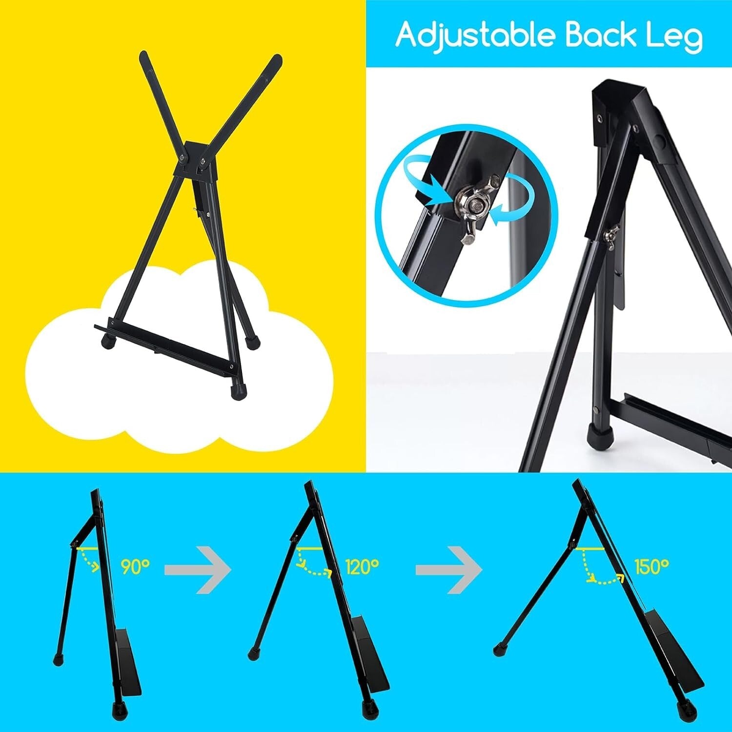 Lightweight Collapsible Tabletop Easel for Artists – Holds Canvas up to 22x24"