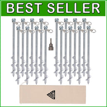 Load image into Gallery viewer, Durable Alloy Steel Ground Stakes – 16-Pack Heavy Duty Anchors for All Weather