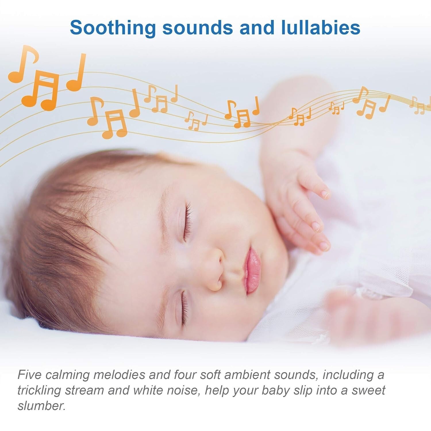 Secure 5-Inch Baby Monitor with Dual Cameras, Glow Night Light & Soothing Sounds