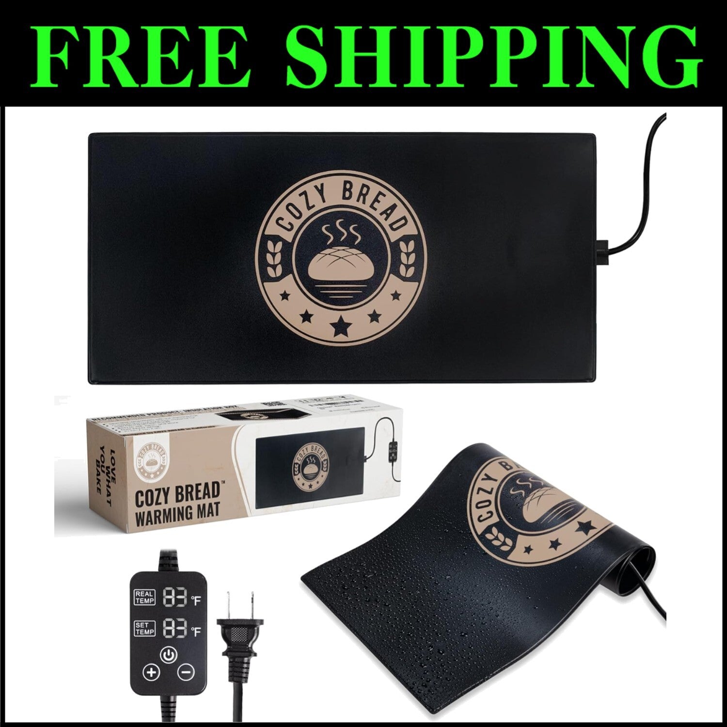 Thermostat Controlled Bread Proofing Mat for Perfect Dough Rising, 10" x 21"