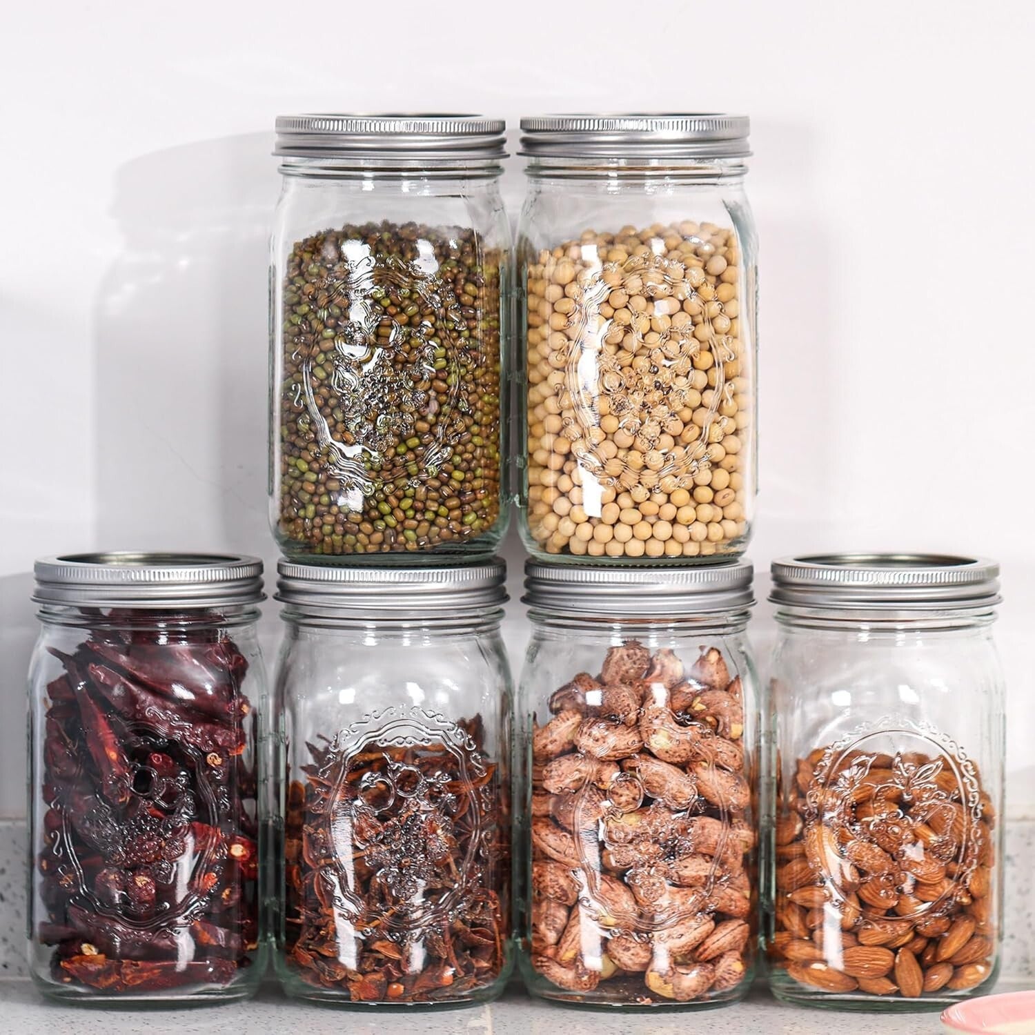 Durable 32 oz Wide Mouth Mason Jars - Perfect for Canning and Pickling Supplies