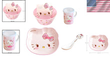 Load image into Gallery viewer, Durable Pink Hello Kitty Dinnerware Set – Bowl, Plate, Cup &amp; Spoon for Kids